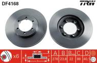 DF4168 TRW - TARCZA HAM. PRZEDNIA 278X23,8MM SSANGYONG MUSSO (FJ) 10/95- DAEWOO MUSSO (FJ) 01/99-