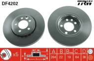 DF4202 TRW - TARCZA HAM. PRZEDNIA 1.8/2.0/2.5/2.0CDT