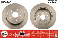DF4446 TRW - TARCZA HAM. TYLNA 290X10 TOYOTA COROLLA VERSO 04/2004=>