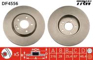 DF4556 TRW - TARCZA HAM. MERCEDES BENZ C-CLASS (W202),CLK (C208),E-CLASS (W210),E-CLA