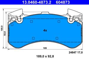 13.0460-4873.2 ATE - KLOCKI HAM. A6 4G2/C7 LIMOUSINE 11-, A6 4G5/C7 AVANT 11-, A7 SPORTBACK 1