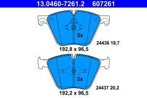 13.0460-7261.2 ATE - KLOCKI HAM. BMW 7 F01,F02,F03,F04 09- PRZÓD