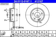 24.0112-0167.1 ATE - TARCZA HAM. (2) MERCEDES W169 A-KLASA 04- A150
