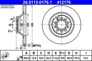24.0112-0176.1 ATE - TARCZA HAM. (2) AUDI A6 ALLROAD 06- TYŁ