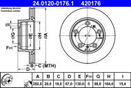 24.0120-0176.1 ATE - TARCZA HAM. (2) PORSCHE BOXSTER 96-04 TYŁ