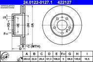 24.0122-0127.1 ATE - TARCZA HAM. (2) VOLVO 240-260 74-93