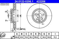 24.0122-0206.1 ATE - TARCZA HAM. (2) ROVER 75 99-04