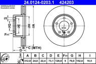 24.0124-0203.1 ATE - TARCZA HAM. (1) BMW 3 E90 05-
