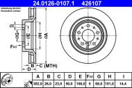 24.0126-0107.1 ATE - TARCZA HAM. (2) VOLVO S70,V70 97-00