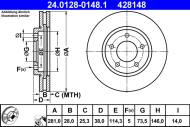 24.0128-0148.1 ATE - TARCZA HAM. (2) CHRYSLER VOYAGER 00-