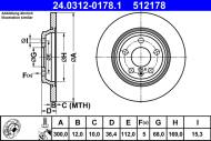 24.0312-0178.1 ATE - TARCZA HAM. POWER DISC (2) A4 B8 AVANT 08-, A4 B8 LIMOUSINE 07-, A4 ALLROAD 09-