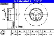 24.0324-0203.1 ATE - TARCZA HAM. POWER DISC (1) 