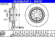 24.0326-0107.1 ATE - TARCZA HAM. POWER DISC (2) VOLVO S70,V70 97-00