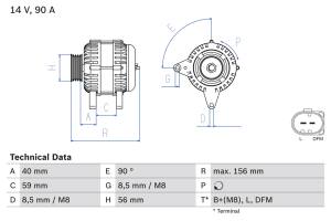 0986041500 BOSCH - ALTERNATOR ZASTĄPIONE 0124325003 