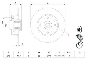 0986479278 BOSCH - TARCZA HAM. TYLNA /Z ŁOŻYSKIEM/