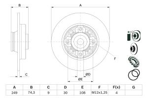 0986479400 BOSCH - TARCZA HAM. Z ŁOŻYSKIEM 