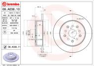 08.A038.11 BREMBO - TARCZA HAM. TYLNA UV 