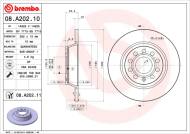 08.A202.11 BREMBO - TARCZA HAM. TYLNA UV VW PASSAT 05- TYŁ