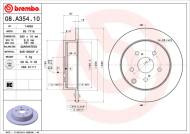 08.A354.10 BREMBO - TARCZA HAM. TYLNA TOYOTA COROLLA VERSO 04-TYŁ