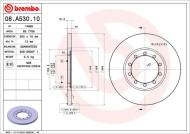 08.A530.10 BREMBO - TARCZA HAM. TYLNA FORD TRANSIT 06-07 TYŁ
