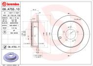 08.A755.11 BREMBO - TARCZA HAM. TYLNA UV 