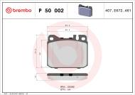 P50002 BREMBO - KLOCKI HAM. PRZEDNIE/TYLNE MERCEDES W123 -79
