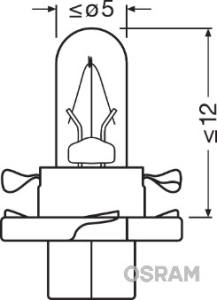 2351MFX6 OSRAM - ŻARÓWKA DESKA ROZDZIELCZA 12V 1.2W 