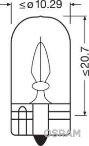 2820 OSRAM - ŻARÓWKA CAŁOSZKLANA 2W 12V W2,1X9,5D 